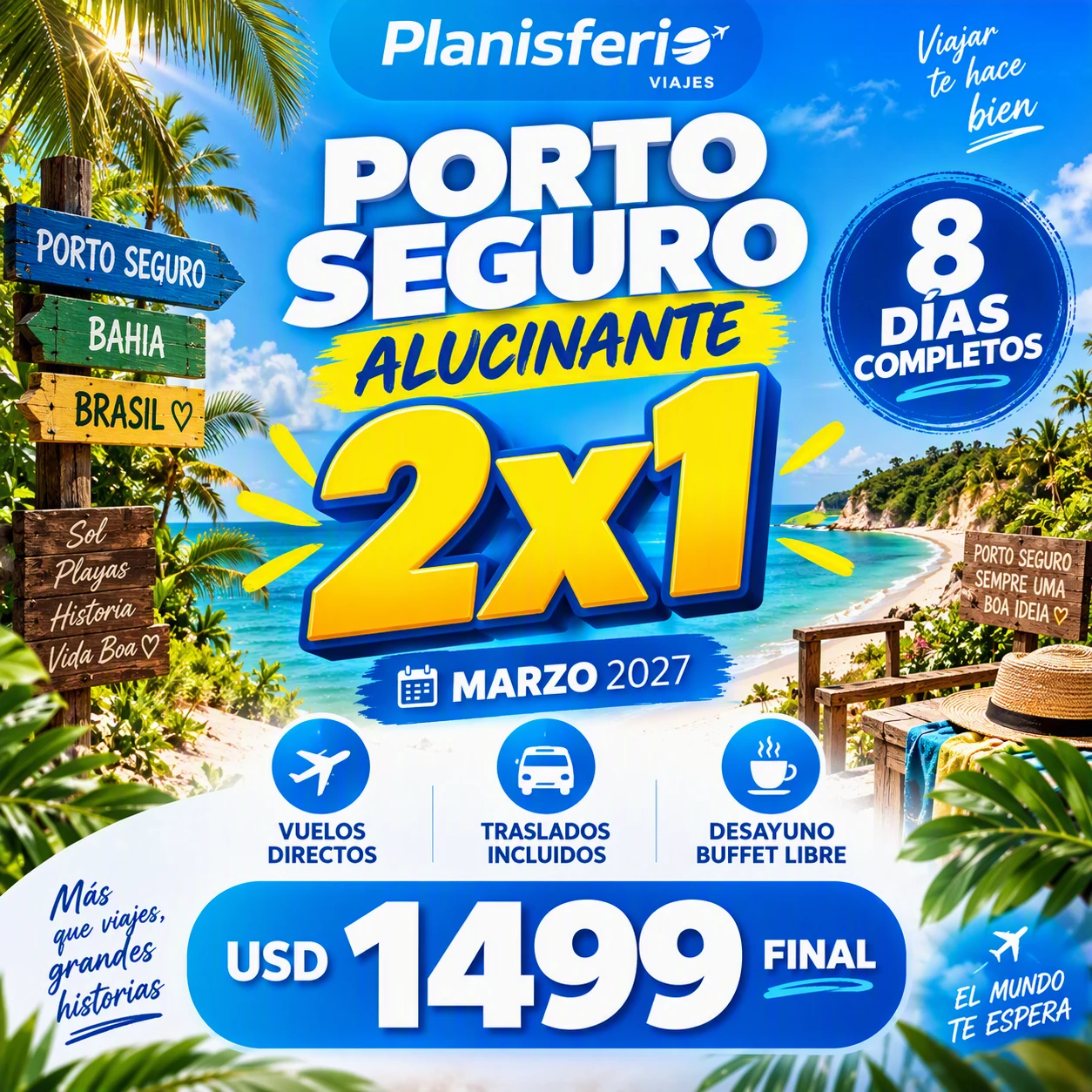 Flyer Porto Seguro 2x1, marzo 2027